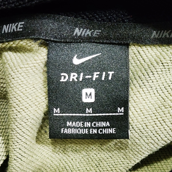 Nike Dri-Fit Black & Camo Hoodie Men's Striped Pullover Kangaroo Pocket - Picture 6 of 8